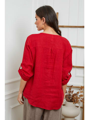 Joséfine Leinen-Bluse  in Rot