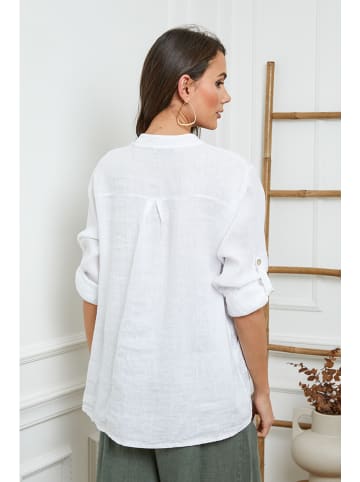 La Compagnie Du Lin Lniana bluzka w kolorze białym