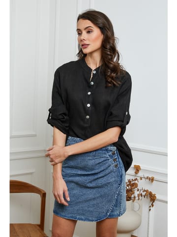 Joséfine Leinen-Bluse  in Schwarz
