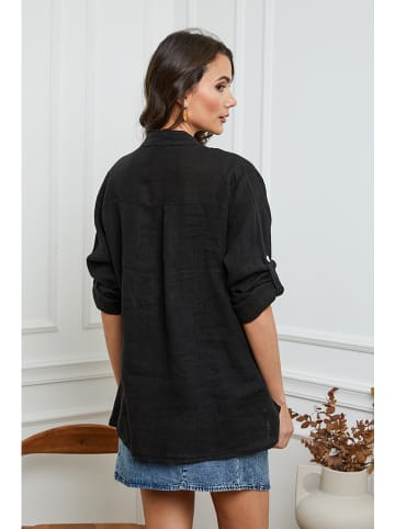 Joséfine Leinen-Bluse  in Schwarz