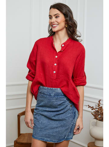 Joséfine Leinen-Bluse  in Rot