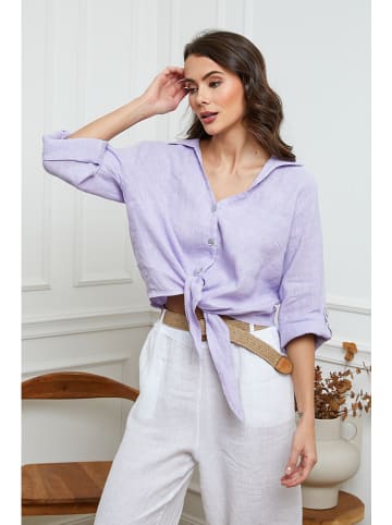 Joséfine Leinen-Bluse  in Lila