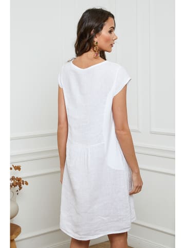 Joséfine Leinen-Kleid in Weiß