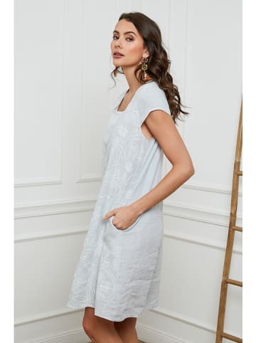 Joséfine Leinen-Kleid in Grau
