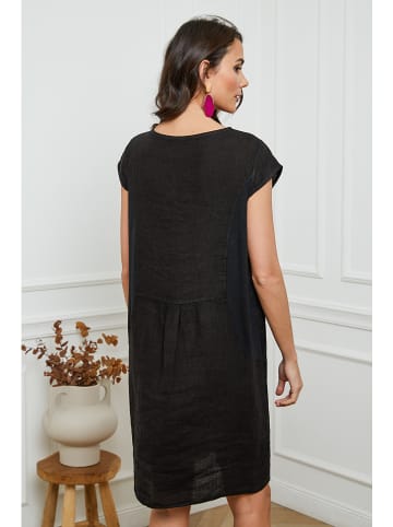 Joséfine Leinen-Kleid in Schwarz