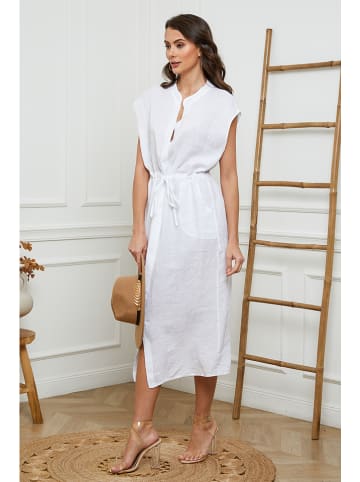 Joséfine Leinen-Kleid in Weiß