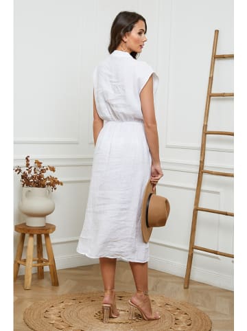 Joséfine Leinen-Kleid in Weiß