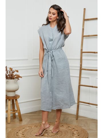 Joséfine Leinen-Kleid in Grau