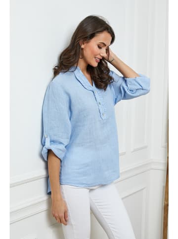 Joséfine Leinen-Bluse  in Hellblau