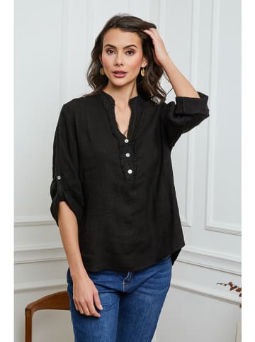Joséfine Leinen-Bluse  in Schwarz