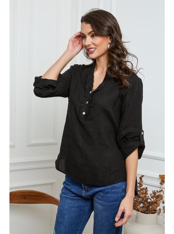 Joséfine Leinen-Bluse  in Schwarz