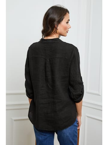 Joséfine Leinen-Bluse  in Schwarz