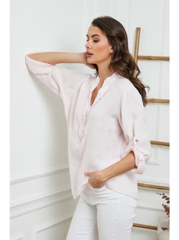 Joséfine Leinen-Bluse  in Rosa
