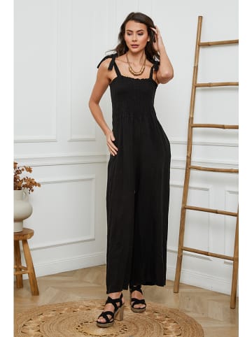 La Compagnie Du Lin Linnen jumpsuit zwart