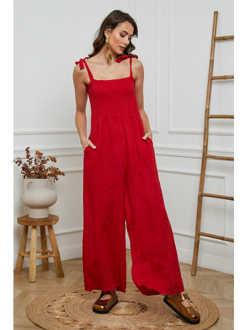 La Compagnie Du Lin Linnen jumpsuit rood
