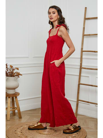 La Compagnie Du Lin Leinen-Jumpsuit "Naomi" in Rot
