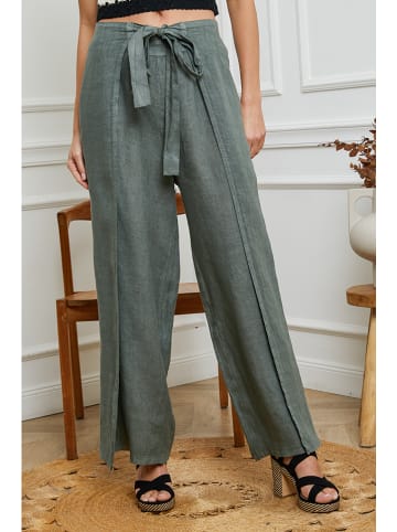 La Compagnie Du Lin Leinen-Hose in Khaki