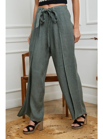 La Compagnie Du Lin Leinen-Hose in Khaki
