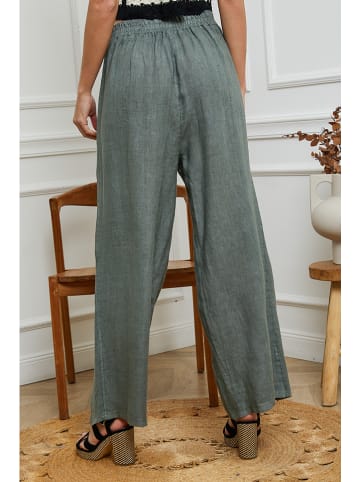 La Compagnie Du Lin Leinen-Hose in Khaki