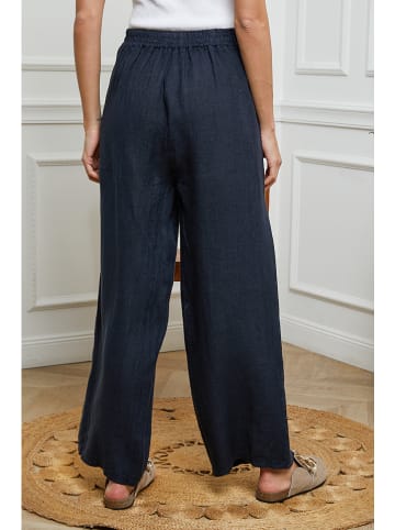 La Compagnie Du Lin Leinen-Hose in Dunkelblau