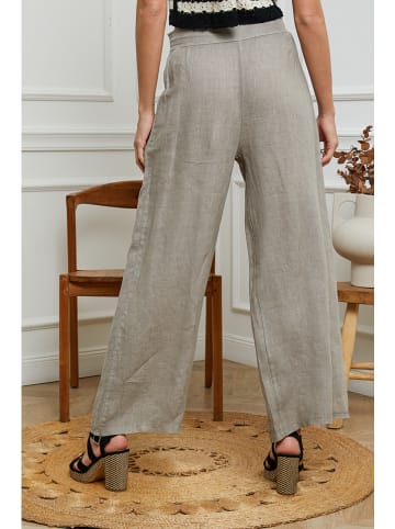 La Compagnie Du Lin Linnen broek taupe