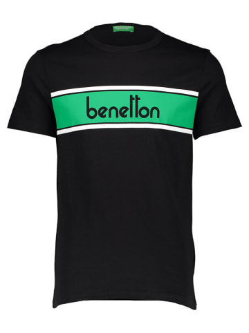 Benetton Shirt in Schwarz/ Grün