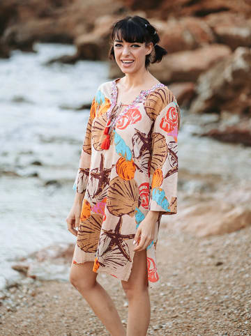 Isla Bonita by SIGRIS Kaftan w kolorze beżowym ze wzorem