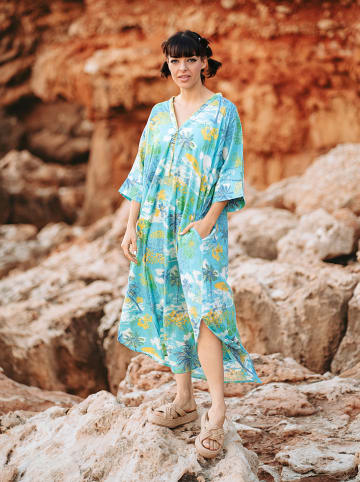 Isla Bonita by SIGRIS Kaftan w kolorze turkusowym