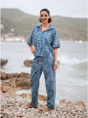 Isla Bonita by SIGRIS Spodnie w kolorze granatowo-błękitnym