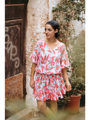 Isla Bonita by SIGRIS Kleid in Weiß/ Pink