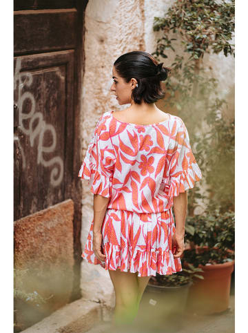Isla Bonita by SIGRIS Kleid in Weiß/ Pink