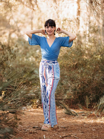 Isla Bonita by SIGRIS Hose in Weiß/ Blau