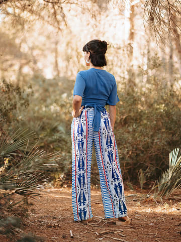 Isla Bonita by SIGRIS Hose in Weiß/ Blau