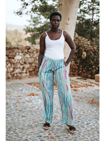 Isla Bonita by SIGRIS Spodnie w kolorze turkusowym