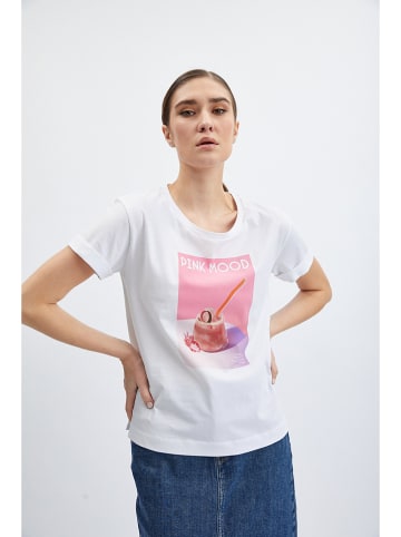 orsay Koszulka w kolorze biaÅ‚o-jasnorÃ³Å¼owym