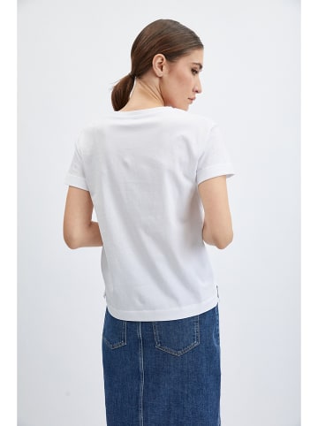 orsay Koszulka w kolorze biało-jasnoróżowym
