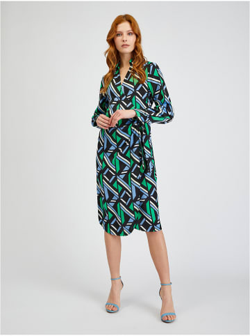 orsay Kleid in Schwarz/ Grün/ Hellblau