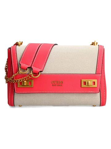 Guess Schultertasche in Beige/ Pink - (B)27 x (H)17 x (T)8 cm