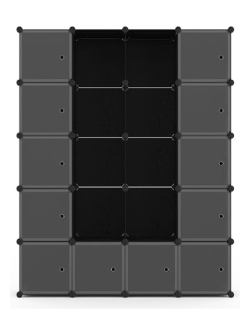 IDOMYA Essentials Szafa wielofunkcyjna w kolorze czarnym - 143 x 178 x 36 cm