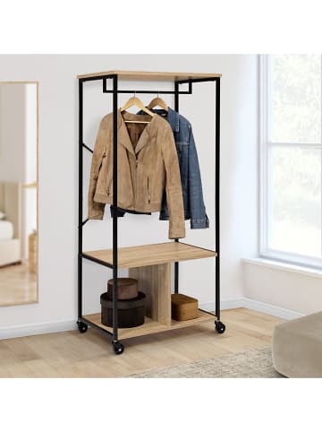 IDOMYA Essentials Kapstok "Memphis" lichtbruin/zwart - (B)60 x (H)128 x (D)40 cm