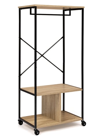 IDOMYA Essentials Garderobe "Memphis" in Hellbraun/ Schwarz - (B)60 x (H)128 x (T)40 cm