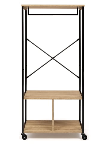 IDOMYA Essentials Garderobe "Memphis" in Hellbraun/ Schwarz - (B)60 x (H)128 x (T)40 cm
