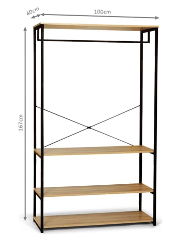 IDOMYA Essentials Kapstok "Memphis" lichtbruin/zwart - (B)100 x (H)167 x (D)40 cm