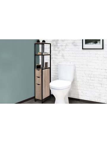 IDOMYA Essentials Szafka łazienkowa w kolorze jasnobrązowo-czarnym - 31,5 x 138 x 18 cm