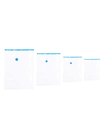 IDOMYA Essentials 12-delige set: opbergbuidels blauw/wit