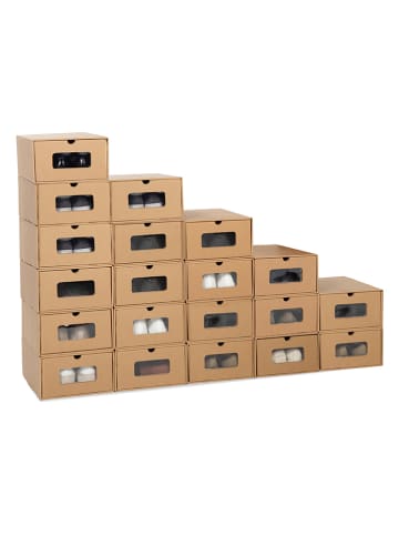 IDOMYA Essentials 20er-Set: Aufbewahrungskiste in Hellbraun - (B)35 x (H)23,5 x (T)13,5 cm