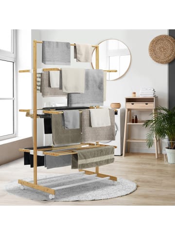 IDOMYA Essentials Wäscheständer in Hellbraun - (B)85 x (H)150 x (T)65 cm