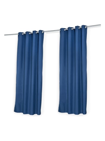 IDOMYA Essentials 2er-Set: Gardine in Blau - (L)240 x (B)135 cm