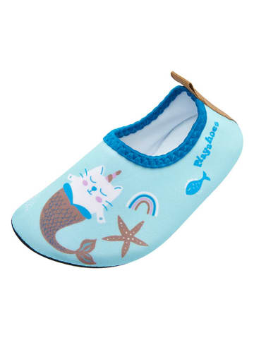 Playshoes Barefoot schoenen “Unicorn Vervet” lichtblauw/meerkleurig