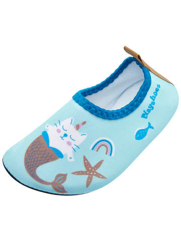 Playshoes Buty w kolorze błękitnym ze wzorem do chodzenia na boso